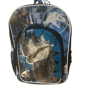 Jurassic World  life finds away backpack Print Backpack with Blue Accents